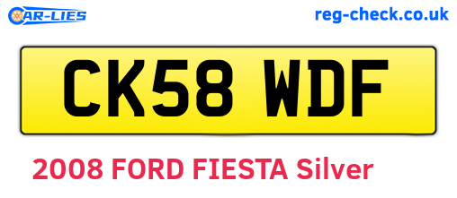 CK58WDF are the vehicle registration plates.