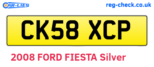 CK58XCP are the vehicle registration plates.