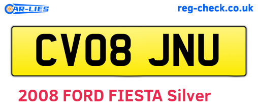 CV08JNU are the vehicle registration plates.