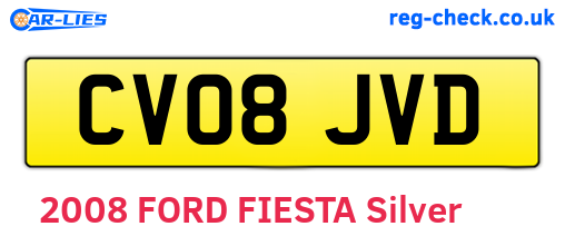 CV08JVD are the vehicle registration plates.