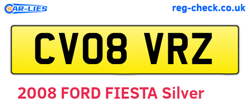 CV08VRZ are the vehicle registration plates.