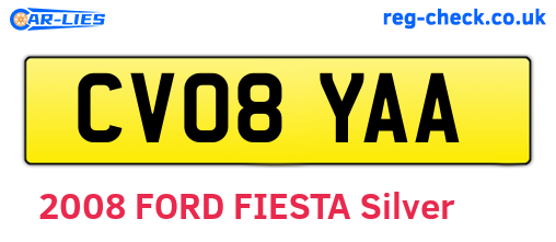 CV08YAA are the vehicle registration plates.