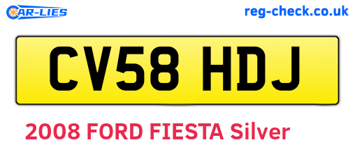 CV58HDJ are the vehicle registration plates.