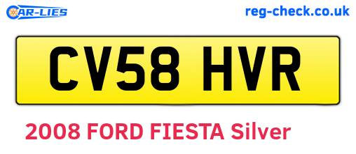 CV58HVR are the vehicle registration plates.