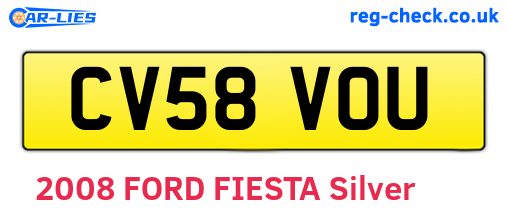 CV58VOU are the vehicle registration plates.