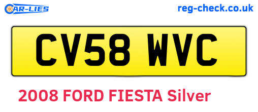 CV58WVC are the vehicle registration plates.