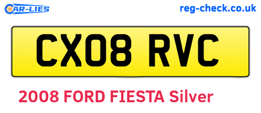CX08RVC are the vehicle registration plates.