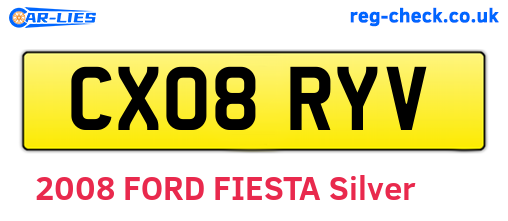 CX08RYV are the vehicle registration plates.