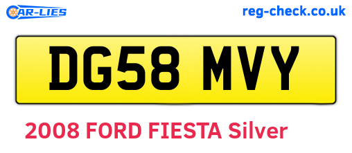 DG58MVY are the vehicle registration plates.