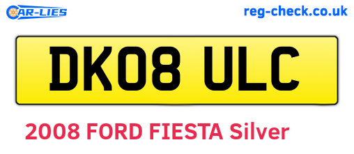 DK08ULC are the vehicle registration plates.