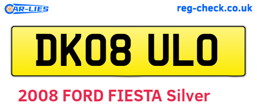 DK08ULO are the vehicle registration plates.