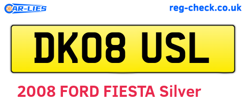 DK08USL are the vehicle registration plates.