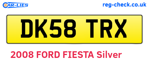 DK58TRX are the vehicle registration plates.