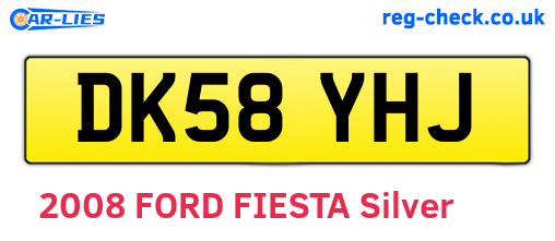 DK58YHJ are the vehicle registration plates.