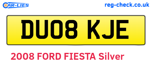 DU08KJE are the vehicle registration plates.