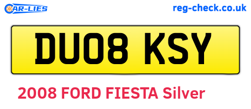 DU08KSY are the vehicle registration plates.