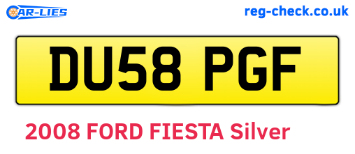 DU58PGF are the vehicle registration plates.