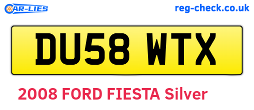 DU58WTX are the vehicle registration plates.