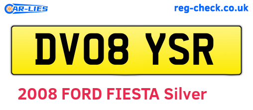DV08YSR are the vehicle registration plates.