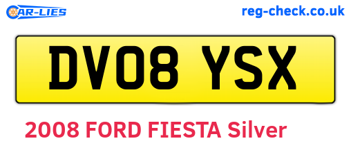 DV08YSX are the vehicle registration plates.