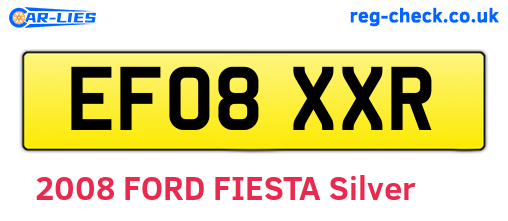 EF08XXR are the vehicle registration plates.