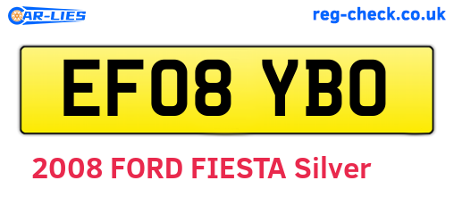 EF08YBO are the vehicle registration plates.