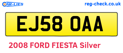 EJ58OAA are the vehicle registration plates.