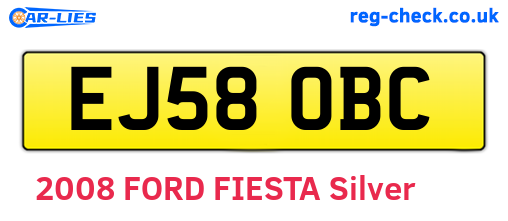 EJ58OBC are the vehicle registration plates.