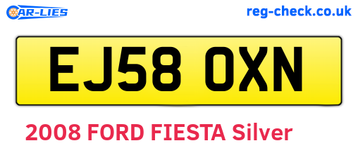 EJ58OXN are the vehicle registration plates.