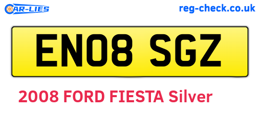 EN08SGZ are the vehicle registration plates.