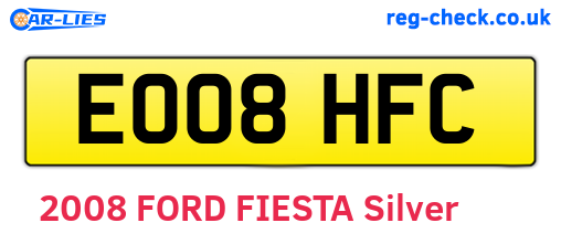 EO08HFC are the vehicle registration plates.