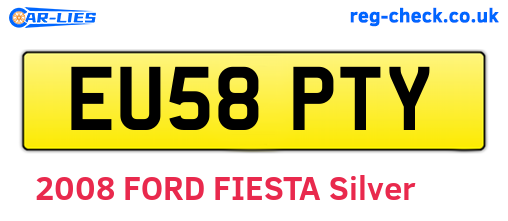 EU58PTY are the vehicle registration plates.