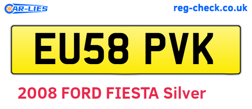 EU58PVK are the vehicle registration plates.