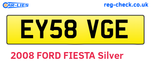EY58VGE are the vehicle registration plates.