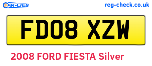 FD08XZW are the vehicle registration plates.