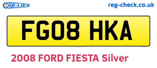 FG08HKA are the vehicle registration plates.