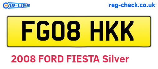 FG08HKK are the vehicle registration plates.