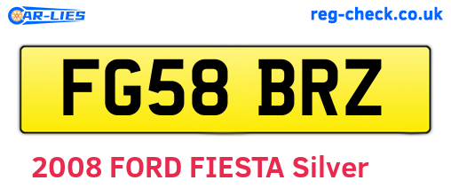 FG58BRZ are the vehicle registration plates.