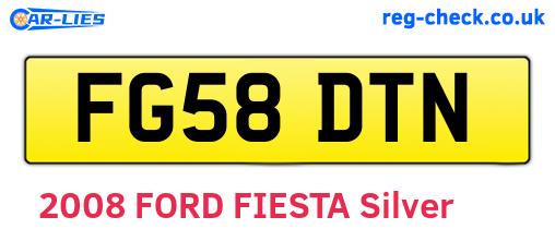 FG58DTN are the vehicle registration plates.