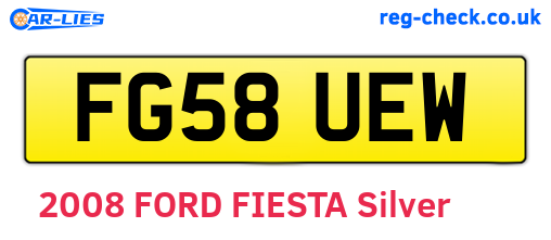 FG58UEW are the vehicle registration plates.