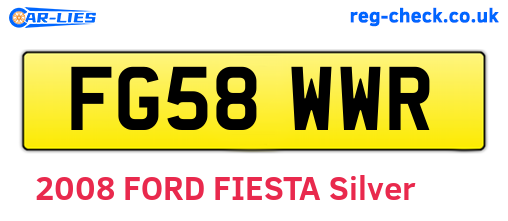 FG58WWR are the vehicle registration plates.