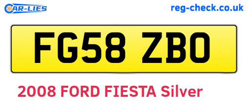 FG58ZBO are the vehicle registration plates.