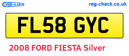FL58GYC are the vehicle registration plates.