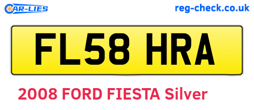 FL58HRA are the vehicle registration plates.