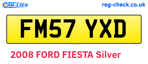 FM57YXD are the vehicle registration plates.