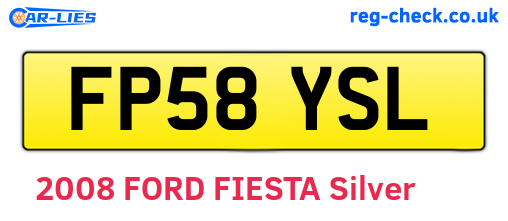 FP58YSL are the vehicle registration plates.