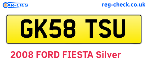 GK58TSU are the vehicle registration plates.