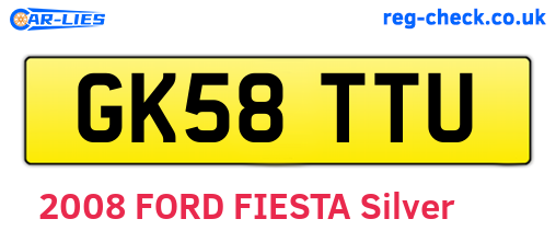 GK58TTU are the vehicle registration plates.