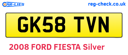 GK58TVN are the vehicle registration plates.