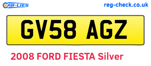 GV58AGZ are the vehicle registration plates.